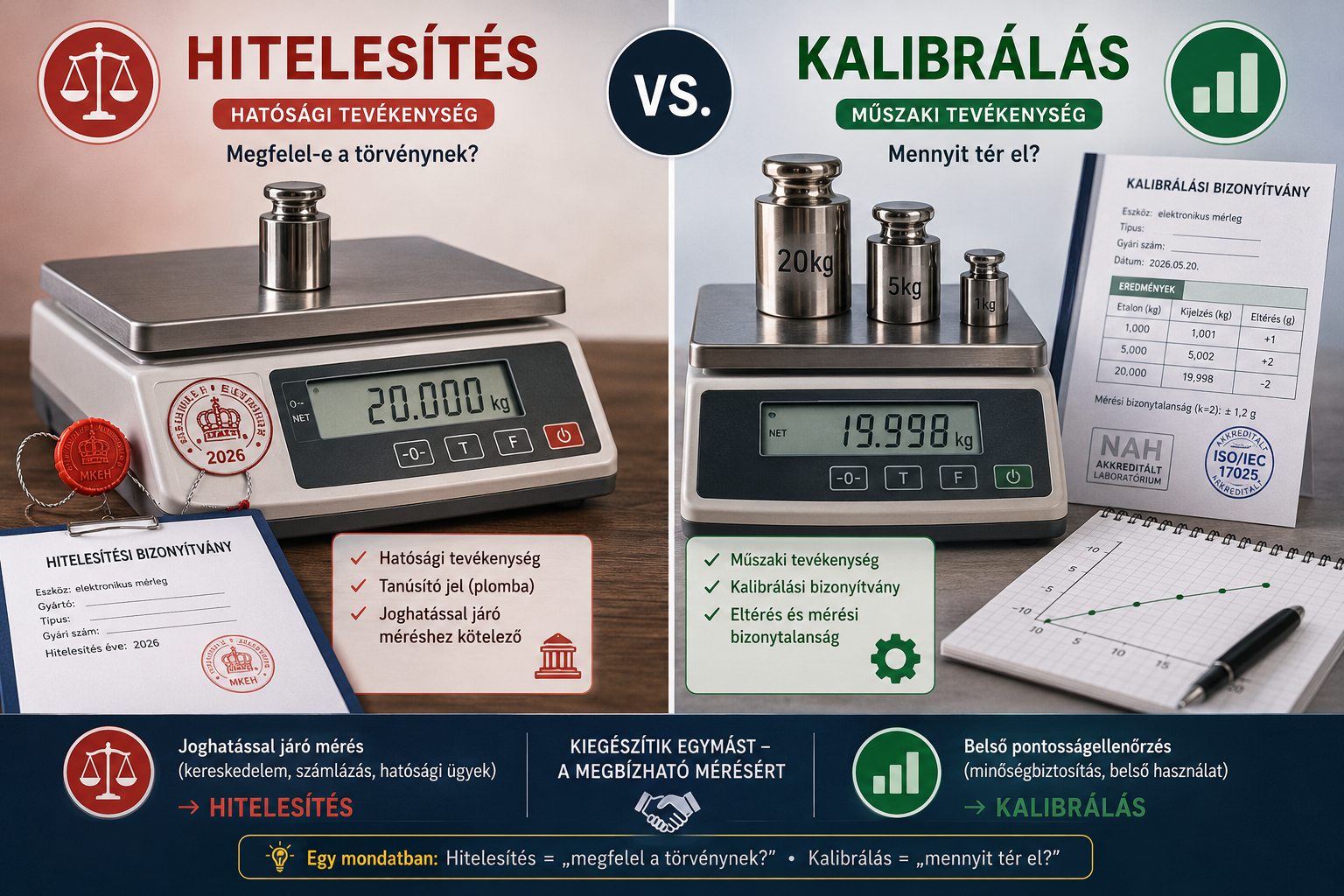 Hitelesítés vagy kalibrálás? Mi a különbség?